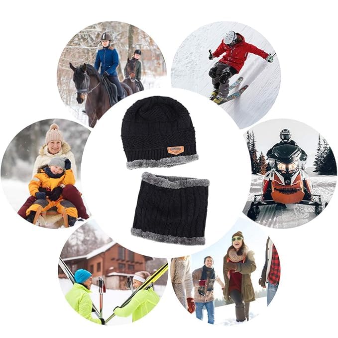 Unisex Woolen Cap Set