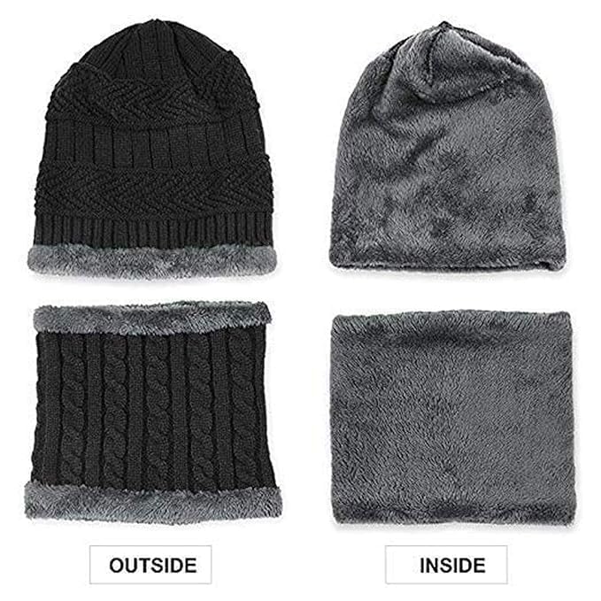 Unisex Woolen Cap Set
